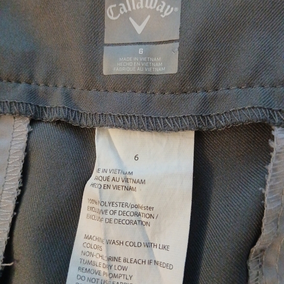 Callaway OPTI-DRI Size 6 Gray Golfing Golf Pickleball Shorts. - Picture 5 of 8